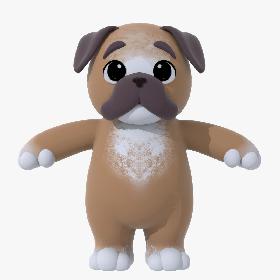 3D Cute Pup Boxer RIG - Game Ready